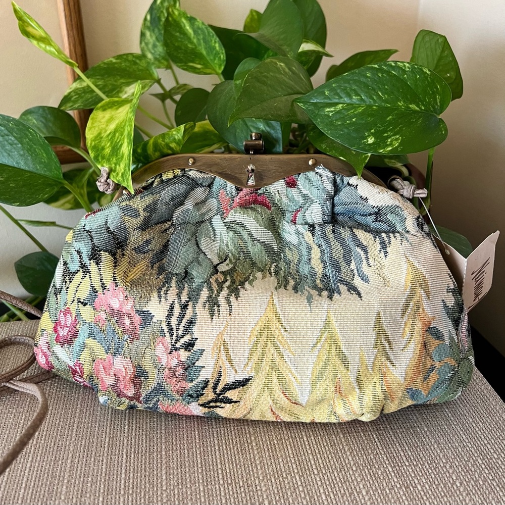 Vintage Neiman- Marcus tapestry shaulder purse